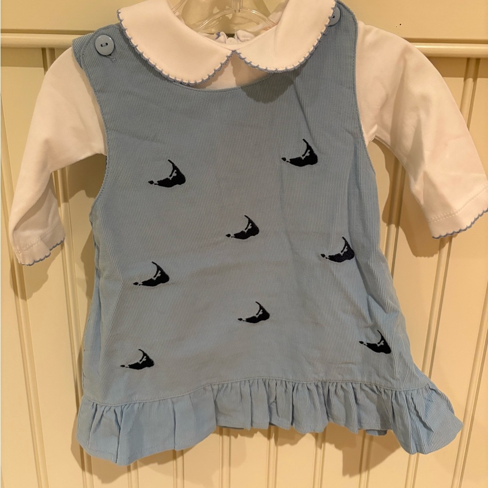 2-piece light blue Dress with embroidered Nantucket island